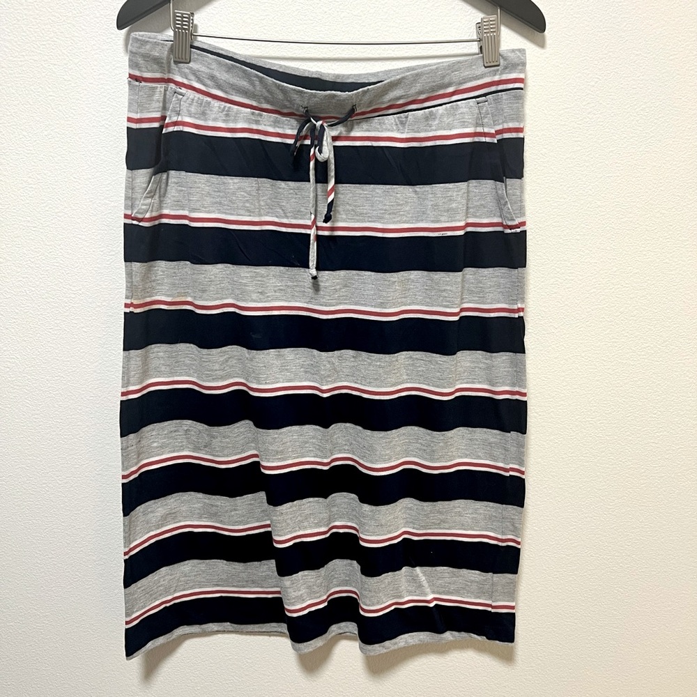 Allen Allen striped midi skirt